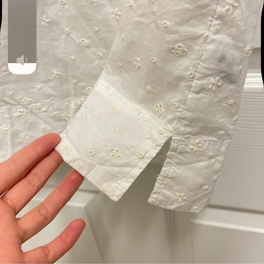 J Crew White Eyelet Blouse. Sz Small - Picture 7 of 10